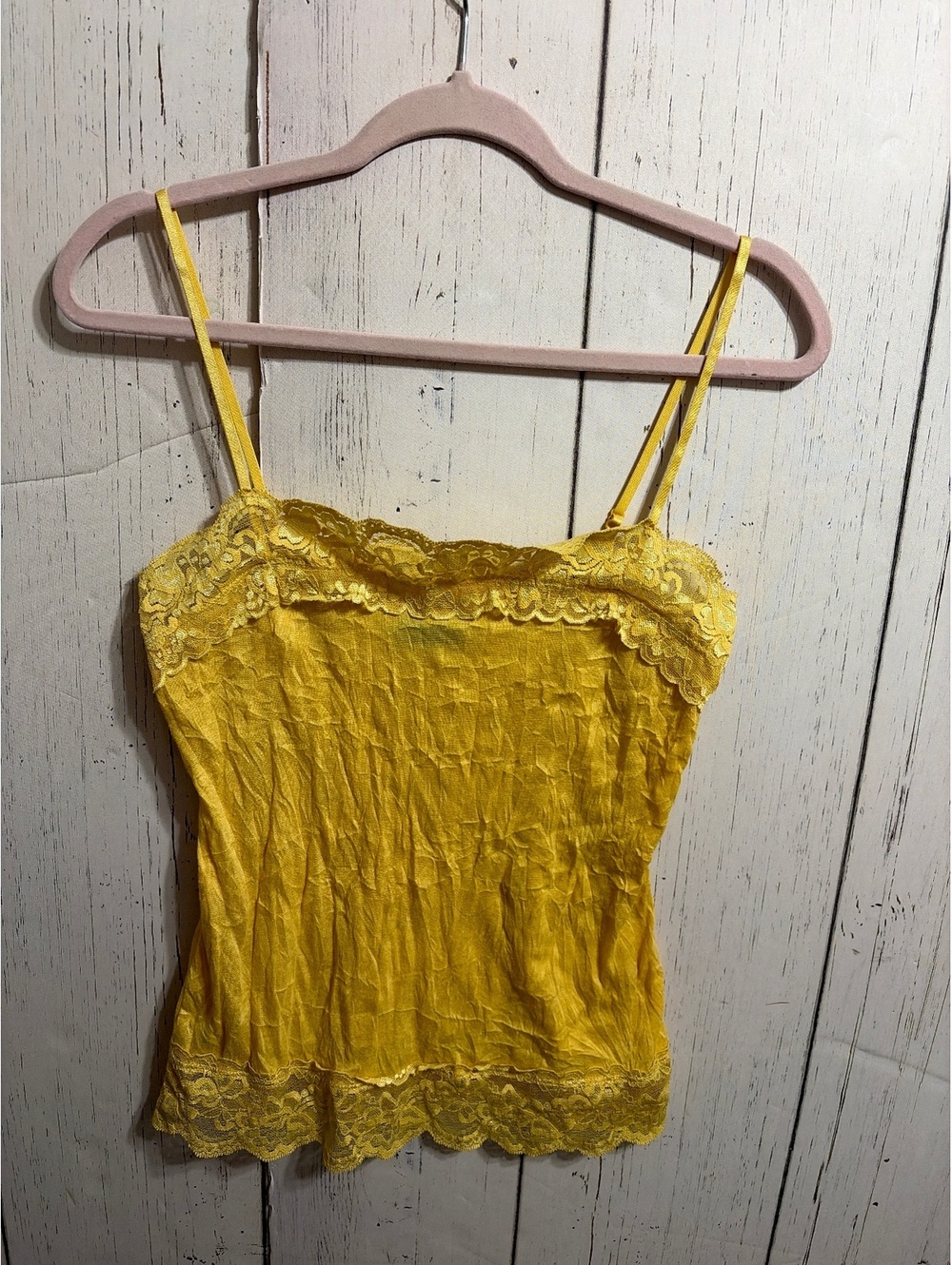 Vintage Cocomo Golden Yellow Lace Camisole Tank Top